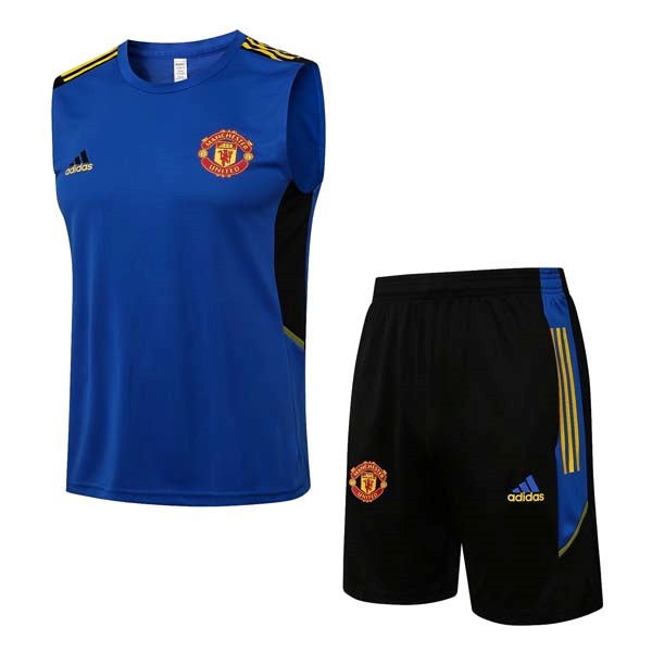 Trikot Manchester United Ärmellos 2022 Blau